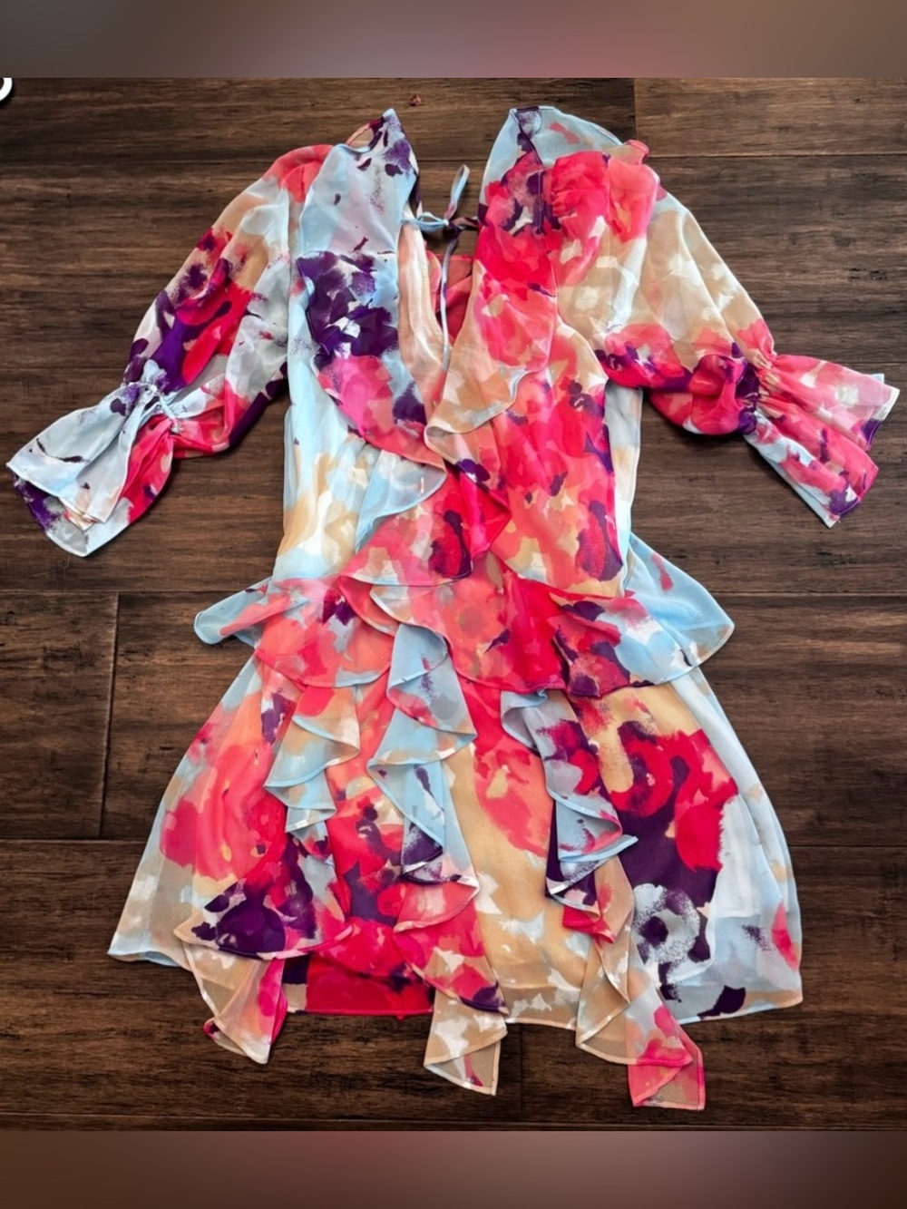 Misa Los Angeles Multicolor Ruffle Floral Mini Dress Sz: Sm 🌟EXCELLENT CONDITION - Picture 5 of 6